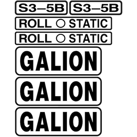 Aftermarket New Decal Set for Galion Model S3-5B Roll O Static Machines MAE30-0286